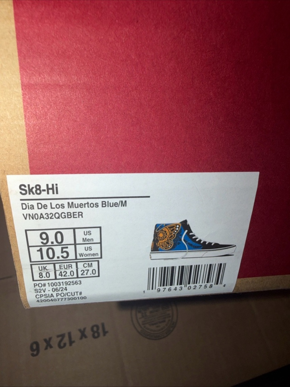 VANS SK8-HI Dia De Muertos Sneaker Black Butterfly Golf Skull Sz 9 Men W 10.5 - Picture 5 of 5